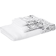 Popular Bath Sinatra 3 Piece Bling Modern Towel Set, White with Silver Sequins
