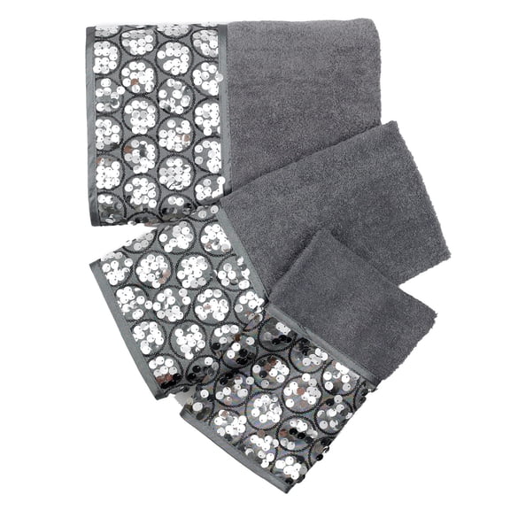 Sinatra Silver - 3-Piece Popular Bath Bathroom Pool, Hand, Wash Towel Set