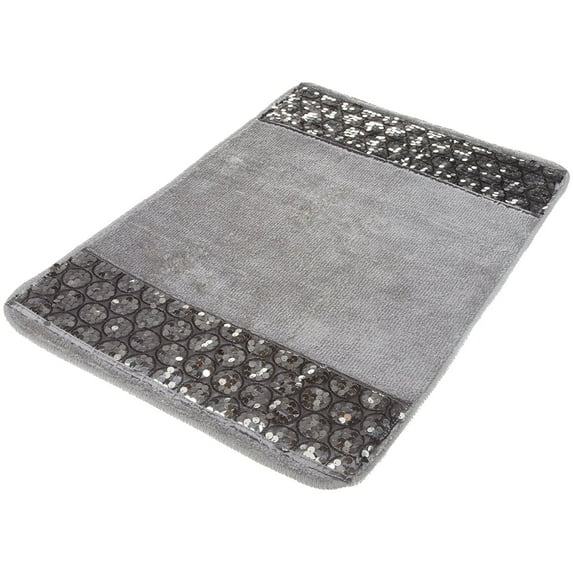 Sinatra Silver Bath Accessories Rug Mat - 32" W x 21" L
