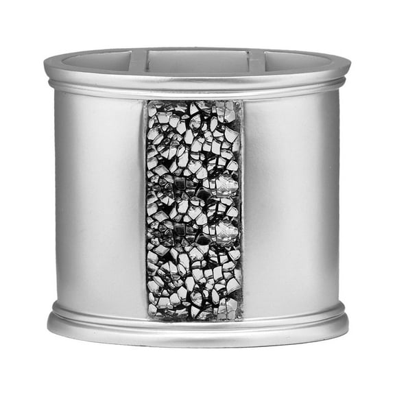 Sinatra Silver Bath Accessories Toothbrush Holder - 4"H x 5"W x 1"D