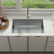 Sinber 32” Undermount 18 Gauge Single Bowl Satin Finish 304 Stainless Steel Kitchen Sink