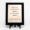 thumbnail image 1 of Since we have such a hope, we are very bold Corinthians 3:12, Black Frame 7x5 Decorative Wall Plaque | Elegant Bible Verse, 1 of 7