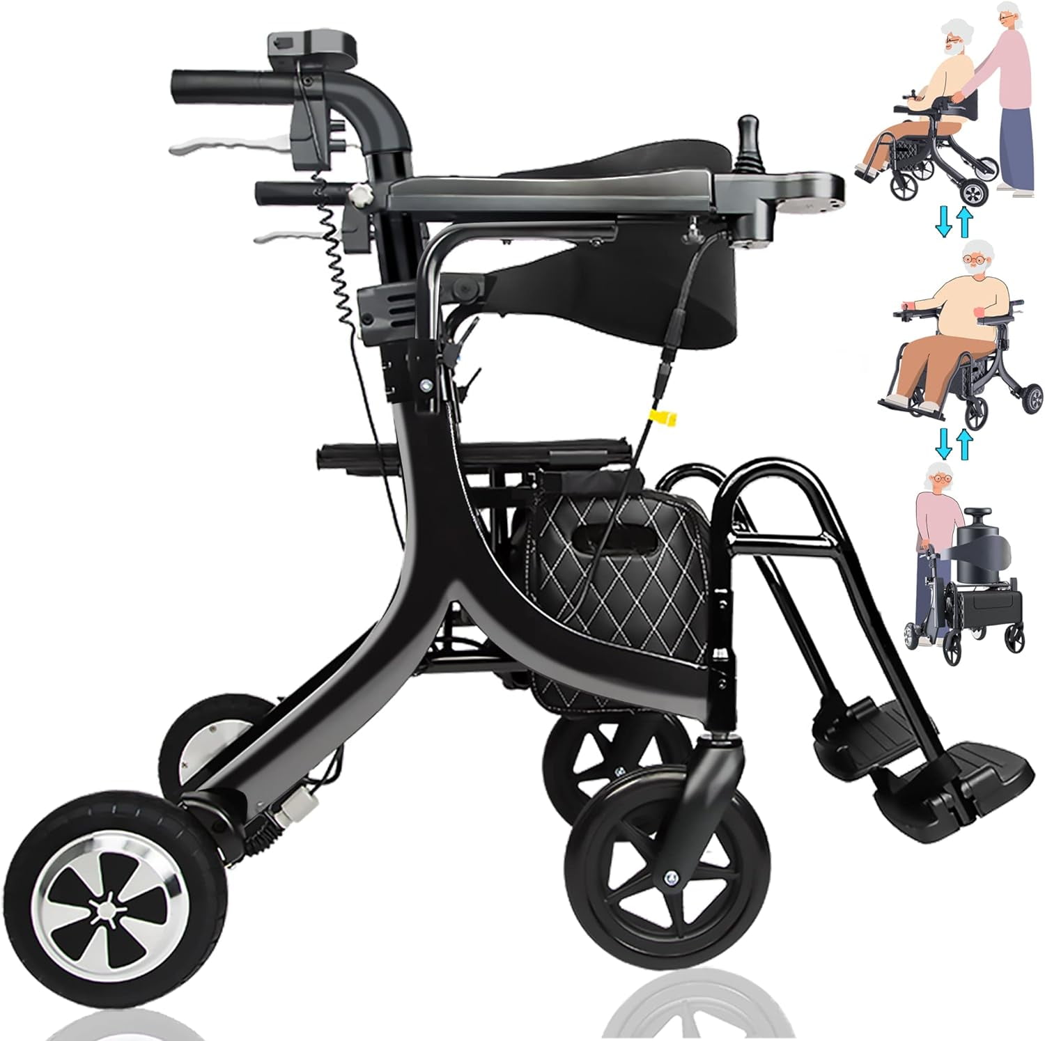 Sinceborn 5N1 Electric Rollator Walker for Seniors Lightweight Foldable