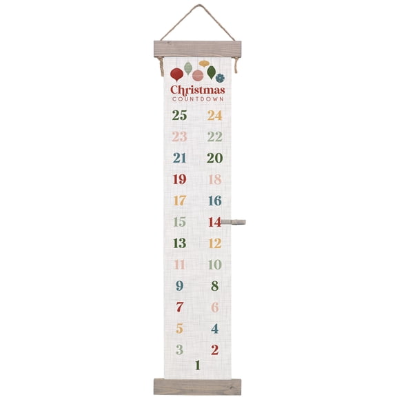 Sincere Surroundings 359709 Christmas Countdown Hanging Canvas - 8.5 x 40 in.