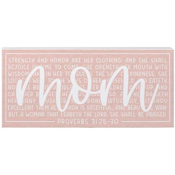Sincere Surroundings 379723 Mom & Proverbs Inspire Board, Pink - 12 x 5.5 in.