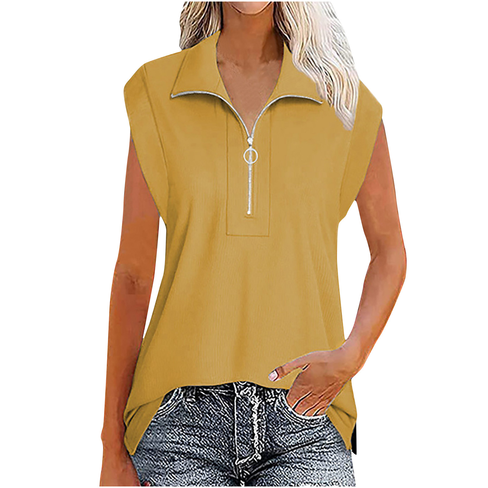 SincereX Ladies Summer Vest Tops Plus Size Sleeveless Tops Women V Neck