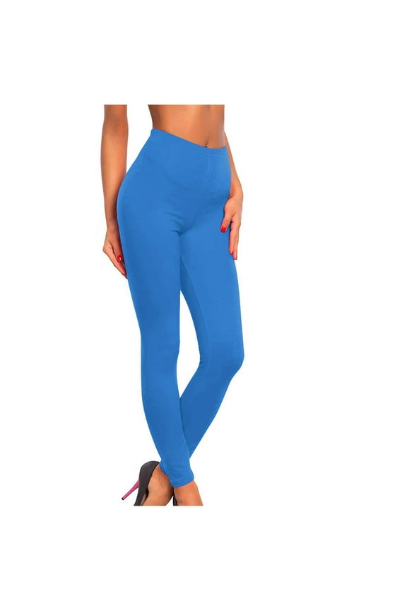 Legging for Women Plus Size Womens Leggings Clearance Solid Color Legging Women's Sports Fitness Pants Solid Colored Casualtight Fitting Tight Peach Hip Yoga Pants Stretch Pants Blue 3XL