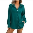 thumbnail image 1 of SincereX Smart Blouses for Women Long Sleeve Elegant Top Button Down Office Casual Blouse Lapel Loose Crepe Shirts Tunic Tops Lapel Solid Oversized Dress Blouse Shirts Holiday Party, 1 of 7