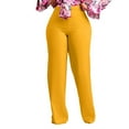 thumbnail image 1 of SincereX Womens Plus Size Pants Casual Clearance Pants Womens Pant Women Tight and Versatile Comfort High Waisted Elastic Solid Color Pants Yellow 3XL, 1 of 5