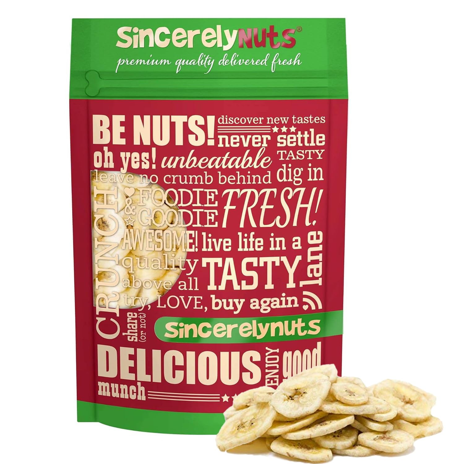 Sincerely Nuts Dried Banana STF9 Chips Sweetened Fresh Sweet Dried