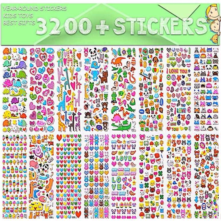  3D Cute Puffy Stickers For Kids Stickers, 4 Sheets  Waterproof Kawaii Puffy Sticker Kit For Water Bottle Laptop Phone  Scrapbooking Computer For Toddlers Girls Teens Kids
