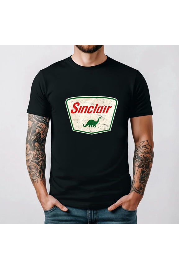 Sinclair Dino Gas Station Active Logo Dinosaur Oil Vintage Retro Unisex T-Shirt, for men & women, up to size 5XL.