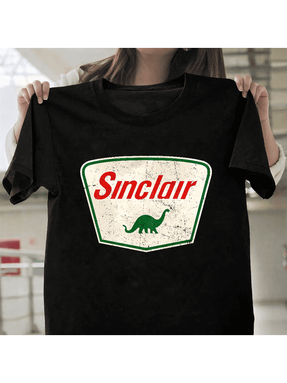Sinclair Dino Gas Station Vintage Mascot Unisex T-Shirt, up to size 3XL.