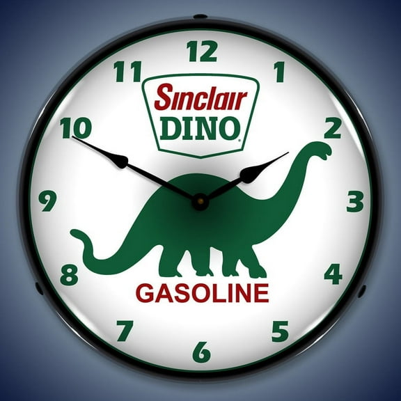 Sinclair Dino Wall Clock, Lighted: Gas / Oil Theme