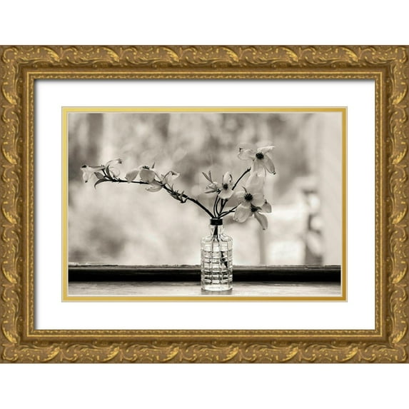 Sinclair, Kelly 14x11 Gold Ornate Wood Framed with Double Matting Museum Art Print Titled - Wild Dogwood