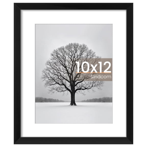 Sindcom 10x12 Picture Frame , Black , Gallery Wall Frame , Display Pictures 7x9 with Mat or 10x12 Without Mat, Photo Frames