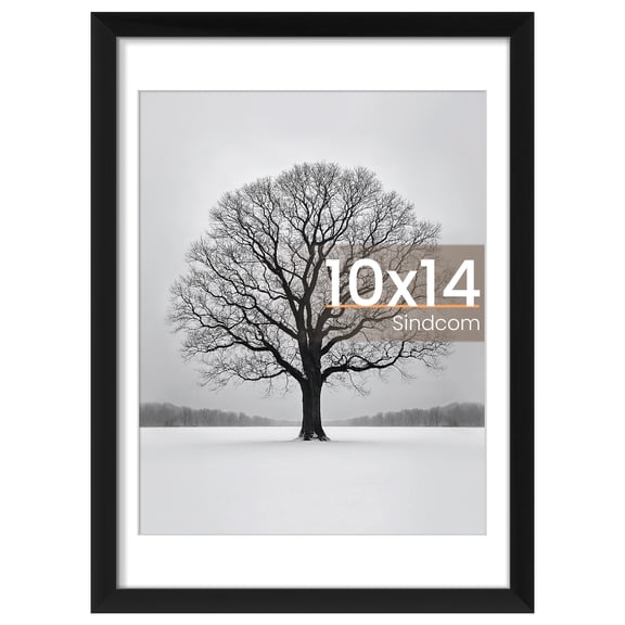 Sindcom 10x14 Picture Frame , Black , Gallery Wall Frame , Display Pictures 8.5x11 with Mat or 10x14 Without Mat, Photo Frames