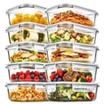 thumbnail image 1 of Sindcom 10Pack 22oz Glass Storage Containers with Lids, Glass Meal Prep Food Container Sets with Snap Airtight Lids for Microwave, Oven, Freezer and Dishwasher, 1 of 9