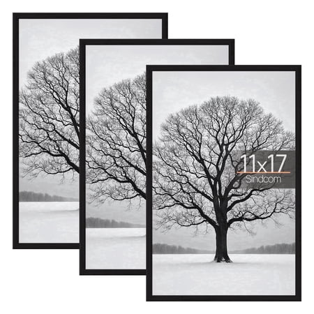 Sindcom 11x17 Picture Frames, Gallery Wall Poster Frames Set of 3, Black