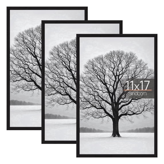 Sindcom 11x17 Picture Frames, Gallery Wall Poster Frames Set of 3, Black
