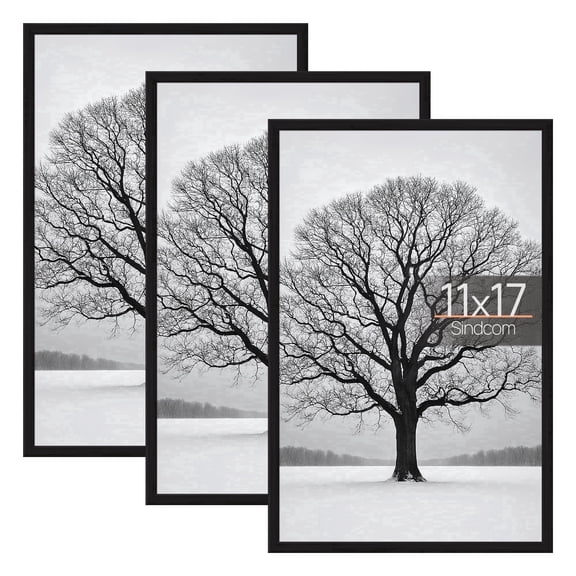 Sindcom 11x17 Picture Frames, Gallery Wall Poster Frames Set of 3, Black