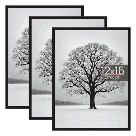 Sindcom 12x16 Picture Frames , Gallery Wall Poster Frames , Set of 3 , Black