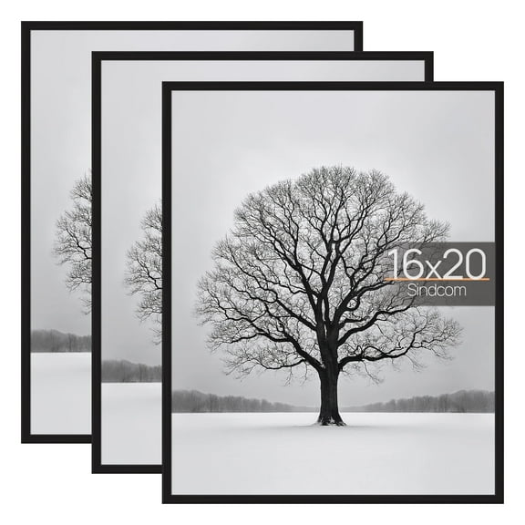Sindcom 16x20 Picture Frames, Gallery Wall Poster Frames Set of 3, Black