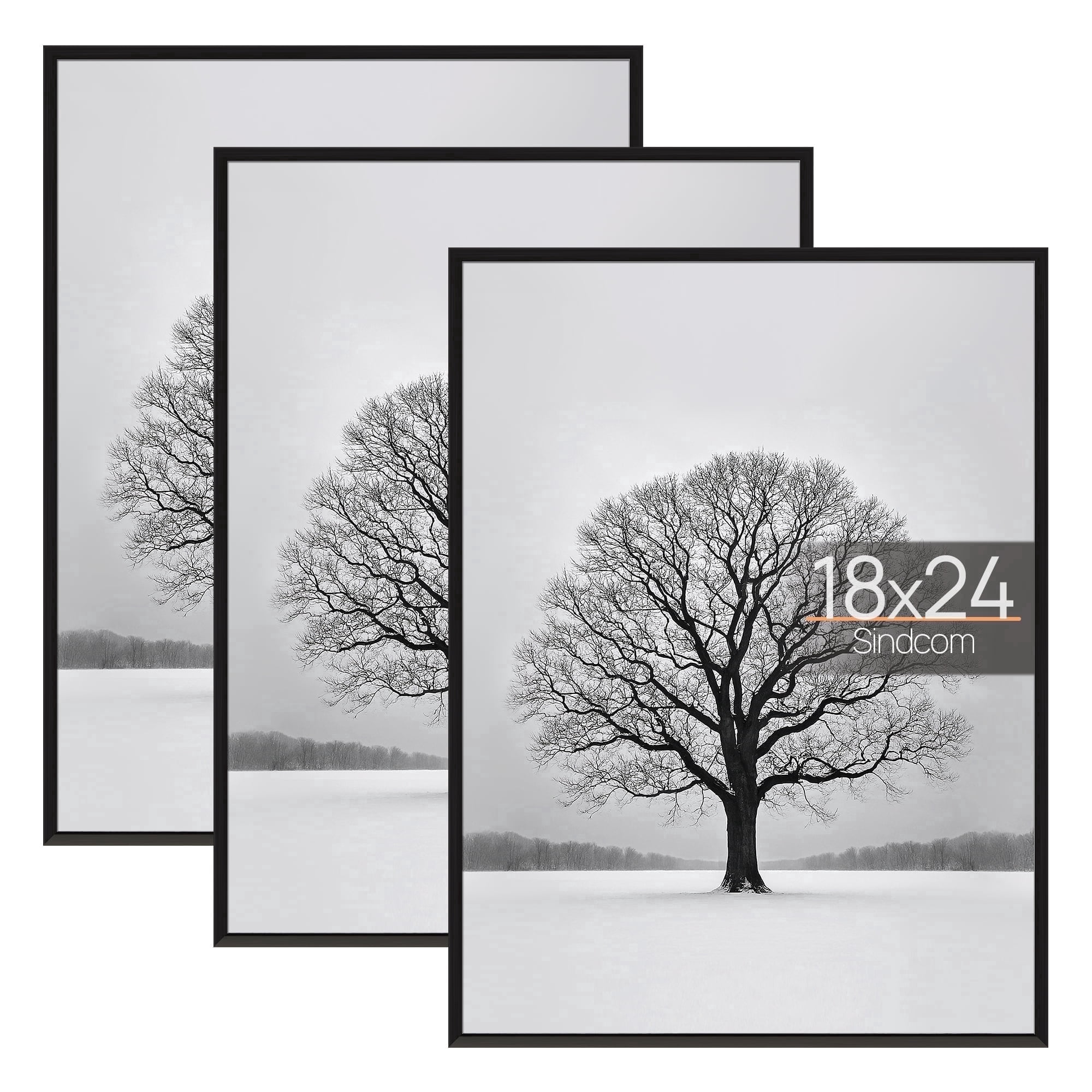 Sindcom 18x24 Picture Frames, Gallery Wall Poster Frames Set of 3, Black