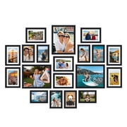 Sindcom 19 Pack Collage Picture Frame, Gallery Wall Frame Set for Wall or Tabletop Display, Black Photo Frame, Multi Sizes Fits Three 8x10, Eight 5x7, and Eight 4x6 Photo