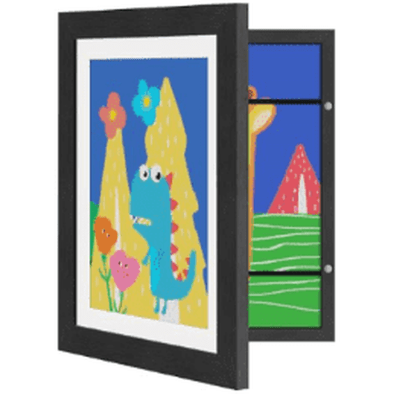 Sindcom 2 Pack Kids Art Frames 10x12.5, Front Opening 8.5 x 11 Frame for Artwork Display & Storage Holds 50, Kids Artwork Frames Changeable for Children Art Projects, Drawings, 3D Art, Crafts, Black