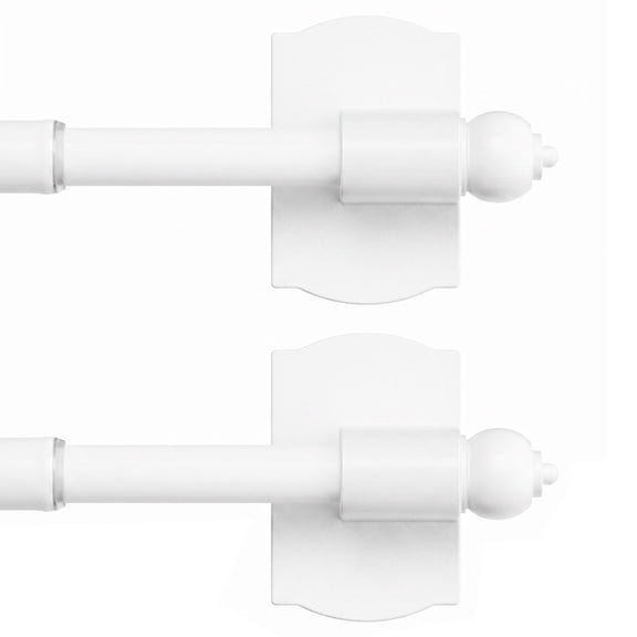 Sindcom 2 Pack Magnetic Curtain Rod, 16 to 28 Inches Adjustable Strong Magnet Bar for Door, Classroom Whiteboard, and Any Metal Space, No Drill Required, White