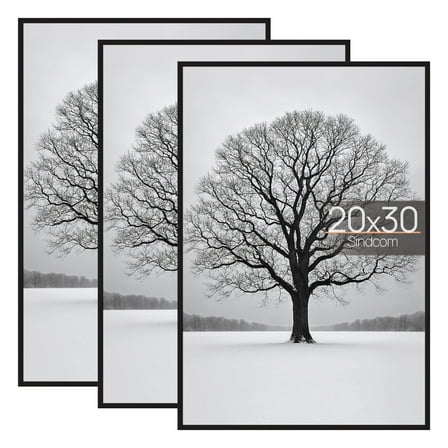 Sindcom 20x30 Picture Frames, Gallery Wall Poster Frames Set of 3, Black