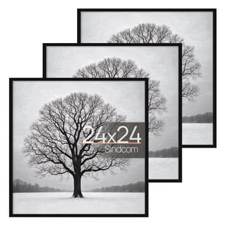 Sindcom 24x24 Picture Frames, Gallery Wall Poster Frames Set of 3, Black,Display Pictures 11×14, 12×12, 16×24, 18×24 with Mat or 24x24 Without Mat