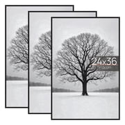 Sindcom 24x36 Picture Frames, Gallery Wall Poster Frames Set of 3, Black
