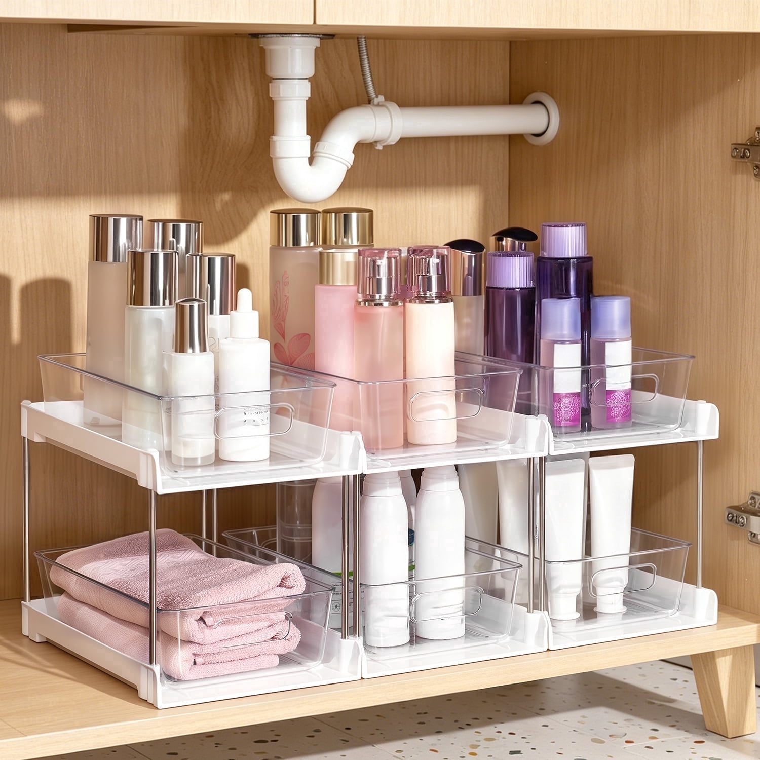 3-Pack Sindcom 2-Tier Bathroom Under Sink Organizers .99