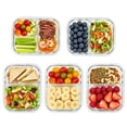 thumbnail image 1 of Sindcom 5 Pack 33oz Glass Storage Containers with Lids, 2 Compartments Meal Prep Containers, Airtight Lunch Boxes with Snap Locking Lids for Microwave, Oven, Freezer, Dishwasher, 1 of 10
