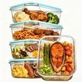thumbnail image 1 of Sindcom 5Pack 35oz Glass Storage Containers with Lids, Glass Meal Prep Container Sets,Glass Lunch Containers with Lids, Green, 1 of 7