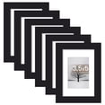 thumbnail image 1 of Sindcom 6 Pack 3.5x5 Picture Frames,Display Pictures 2.5x3.5 with Mat or 3.5 x 5 Without Mat,Gallery Wall Photo Frames, Black, 1 of 7
