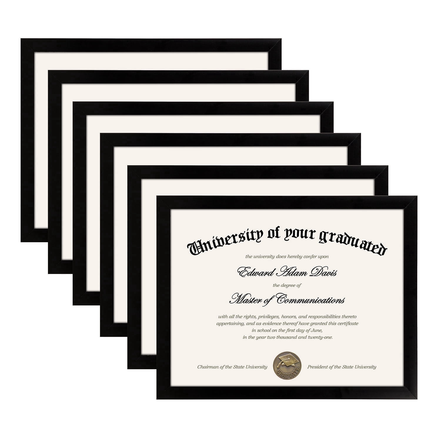 Sindcom 6 Pack 8.5x11 Document Picture Frame , 8.5 by 11 Award Diploma ...