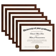 Sindcom 6 Pack 8.5x11 Document Picture Frame , 8.5 by 11 Award Diploma Certificate Frames , Mahogany