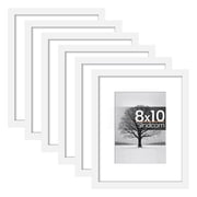 Sindcom 6 Pack 8x10 Picture Frames,Display Pictures 5x7 with Mat or 8 x 10 Without Mat,Gallery Wall Photo Frames, White