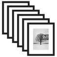 thumbnail image 1 of Sindcom 6 Pack 9x11 Picture Frames,Display Pictures 6x8 with Mat or 9x11 Without Mat,Gallery Wall Photo Frames, Black, 1 of 7