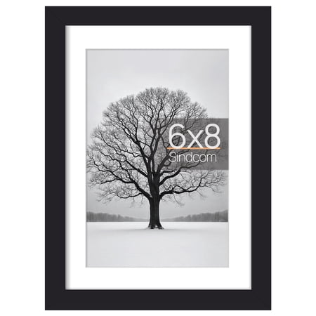 Sindcom 6 x 8 Picture Frame , Black , 1 Pack , Gallery Wall Frame to Display Pictures 5x7 with Mat or 6 x 8 Without Mat
