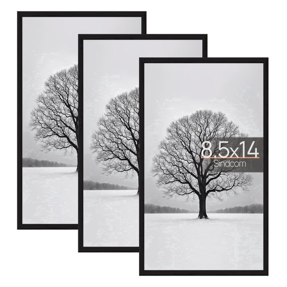 Sindcom 8.5x14 Picture Frames , Gallery Wall Poster Frames Set of 3 , Black