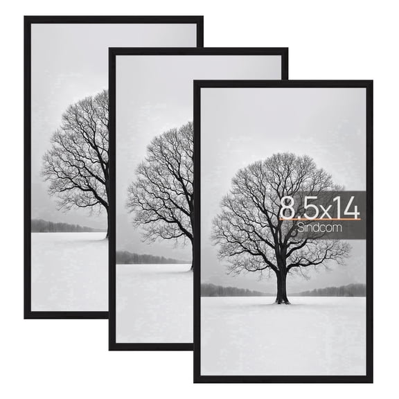Sindcom 8.5x14 Picture Frames , Gallery Wall Poster Frames Set of 3 , Black