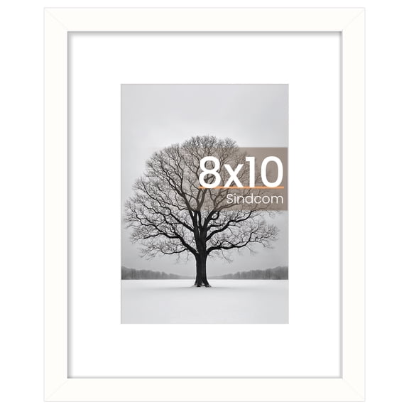 Sindcom 8x10 Picture Frame , White , Gallery Wall Frame , Display Pictures 5x7 with Mat or 8x10 Without Mat, Photo Frames