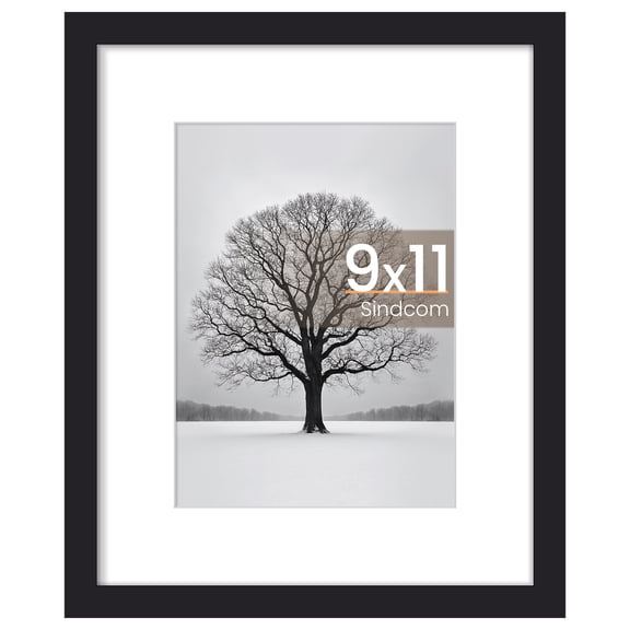 Sindcom 9x11 Picture Frame , Black , Gallery Wall Frame , Display Pictures 6x8 with Mat or 9x11 Without Mat, Photo Frames