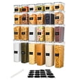 thumbnail image 1 of Sindcom Airtight Food Storage Containers with Lids, 24 pcs Plastic Kitchen and Pantry Organization Canisters for Cereal, Dry Food, Flour and Sugar, BPA Free, Includes 24 Labels，Black, 1 of 9