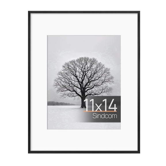 Sindcom Aluminum 11x14 Picture Frame Black, Metal Gallery Photo Frame for Photos, Posters, Art Prints, Wall Display, 1 Pack