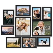 Sindcom 10 Pack Collage Picture Frame, Gallery Wall Frame Set for Wall or Tabletop Display, Black Photo Frame, Multi Sizes Fits Two 8x10, Four 5x7, and Four 4x6